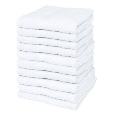 vidaXL Ręczniki dla gości, 10 szt., bawełna, 500 g/m², 30x50 cm, białe
