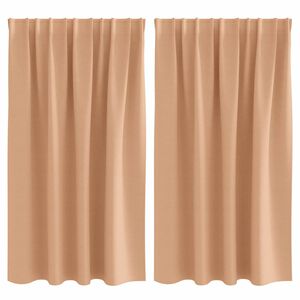 vidaXL Firany blackout z k&oacute;łkami 2 szt. Jasny Brąz 140 x 140 cm