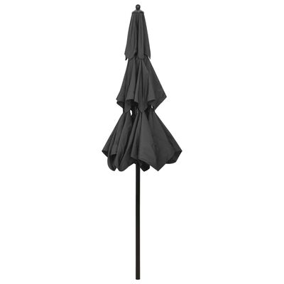 vidaXL 3-poziomowy parasol na aluminiowym słupku, antracytowy, 2,5 m