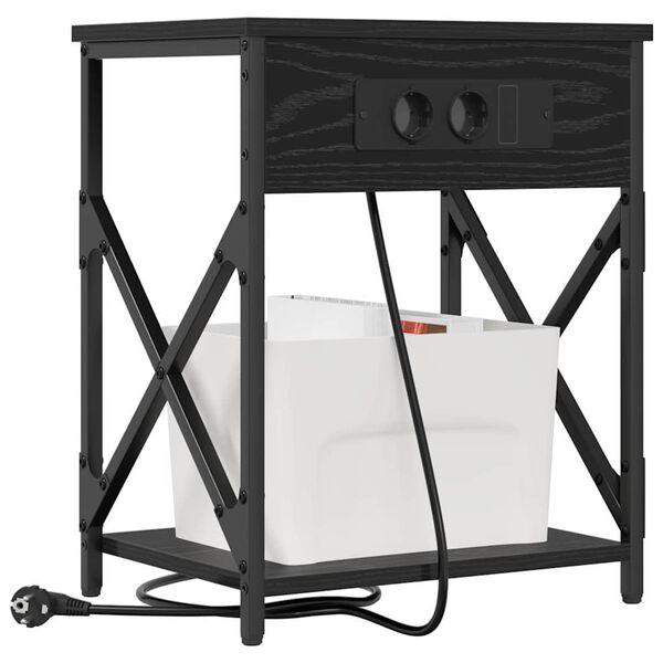 vidaXL Szafka Nocna 2 pcs Czarny Dąb 41 x 31 x 51 cm