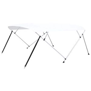 vidaXL Daszek bimini do łodzi, 4 pałąki, biały, 243x(230-244)x137 cm