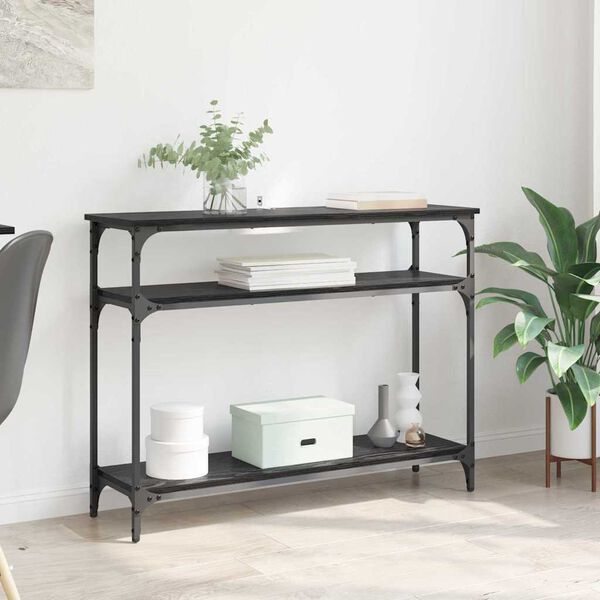 vidaXL Konsola Czarny Dąb 100 x 29 x 75 cm Materiał drewnopochodny