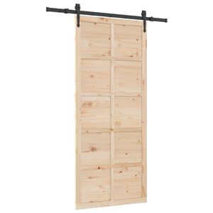 vidaXL Drzwi przesuwne naturalny 80 x 208 cm Lite drewno sosnowe