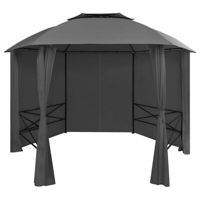 vidaXL Namiot ogrodowy z zasłonami, sześciokątny, 360x265 cm
