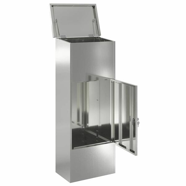 vidaXL Skrzynka na przesyłki z drzwiami Czarny 44,5 x 29 x 110,5 cm