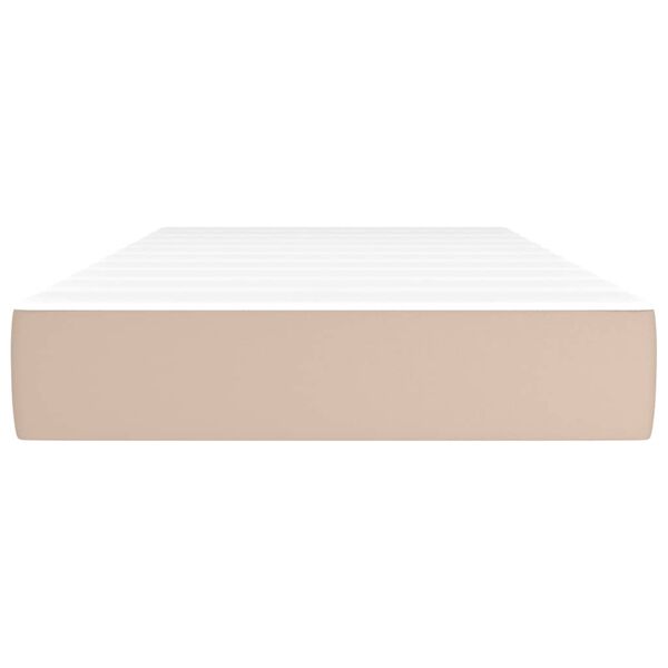 vidaXL Materac kieszeniowy, cappuccino, 120x190x20 cm, sztuczna skóra