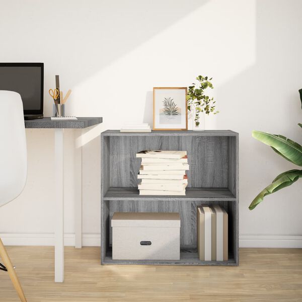 vidaXL Regał na książki, szary dąb sonoma, 80x30x77 cm