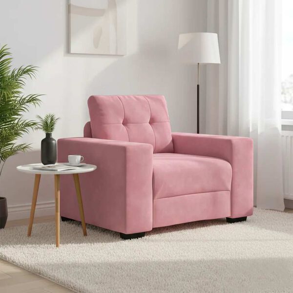 vidaXL Sofa Fotel Różowy 60 cm Aksamit