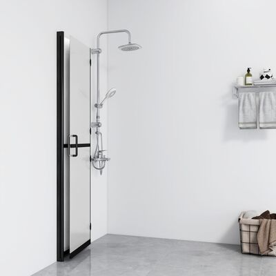 vidaXL Składana ścianka prysznicowa, mrożone szkło ESG, 110x190 cm