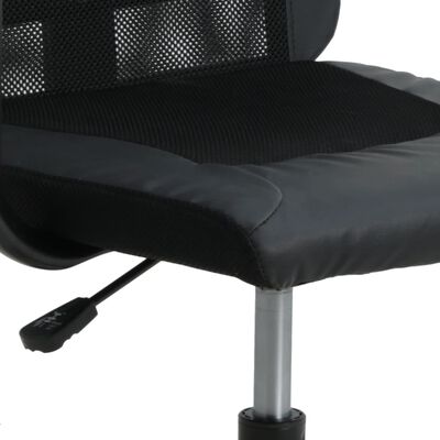 vidaXL Krzesło biurowe, regulowane, czarne, siatka i ekoskóra