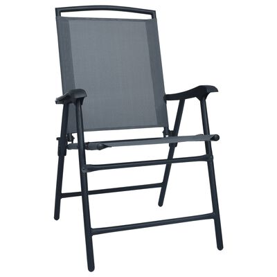 vidaXL Składane krzesła ogrodowe, 2 szt., tworzywo textilene, szare