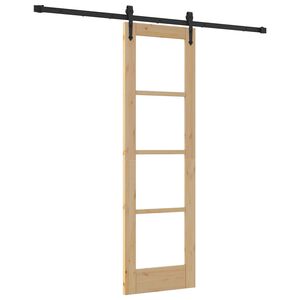 vidaXL Drzwi przesuwne 61 x 198,5 cm Lite drewno sosnowe i szkło