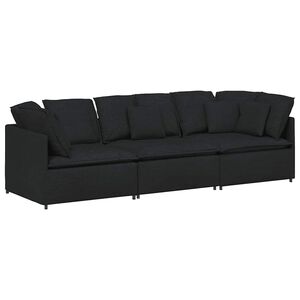 vidaXL Sofa modułowa z poduszkami Tkanina Czarna
