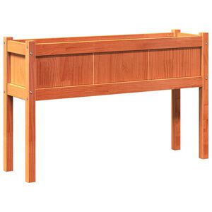 vidaXL Donica ogrodowa na nogach, woskowy brąz, 110x31x70 cm, sosnowa