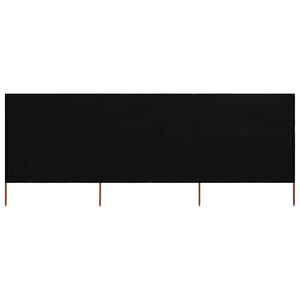 vidaXL Parawan 3-skrzydłowy z tkaniny, 400 x 120 cm, czarny