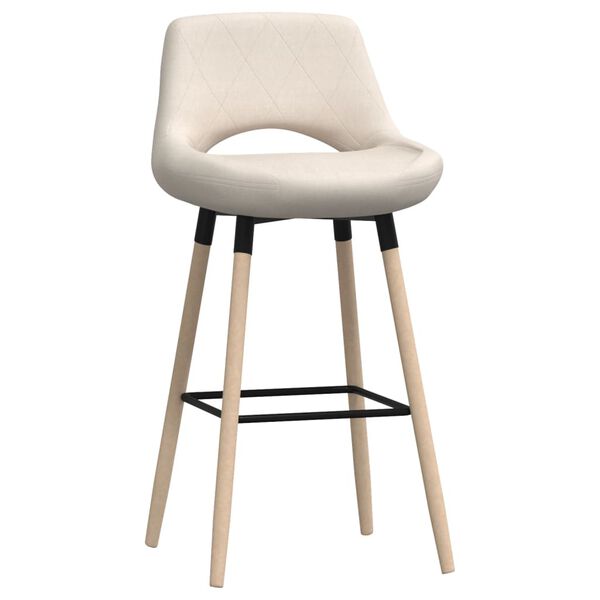 vidaXL Stołek barowy, kremowy, tkanina