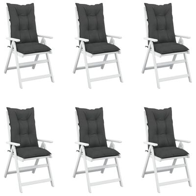 vidaXL Poduszki na krzesła ogrodowe, 6 szt., antracytowe, 120x50x7 cm