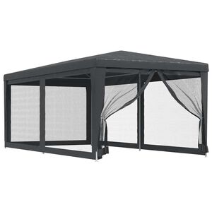 vidaXL Namiot imprezowy z 6 ścianami z siatki, antracyt, 3x6 m, HDPE