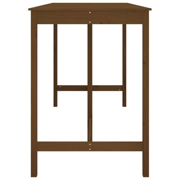 vidaXL Stolik barowy, miodowy brąz, 180x80x110 cm, lite drewno sosnowe