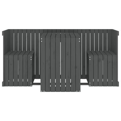 vidaXL Zestaw mebli balkonowych, 2 siedziska, czarny, drewno sosnowe