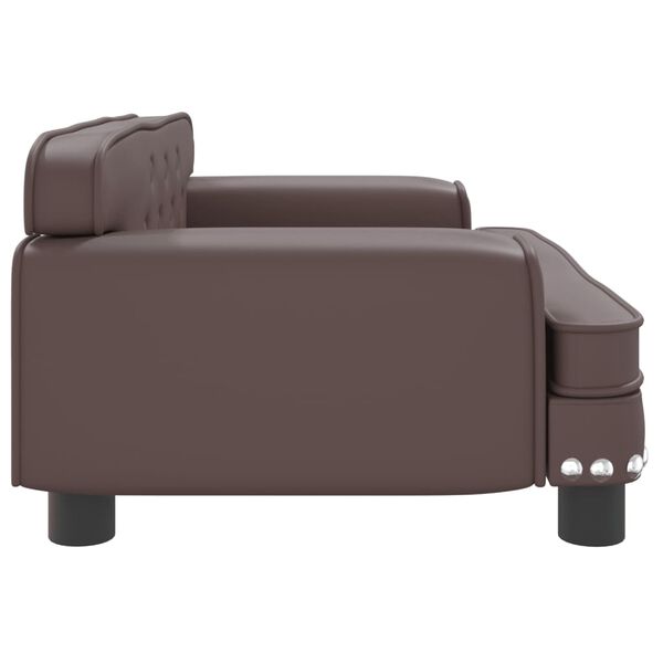 vidaXL Sofa dla dzieci, brązowa, 70x45x30 cm, sztuczna skóra