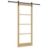 vidaXL Drzwi przesuwne ORKDAL Naturalny i czarny 93 x 232 cm