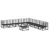 vidaXL Zestaw Sof na Ogr&oacute;d z poduszką 10 pcs Czarny Aluminium