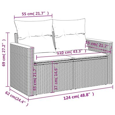 vidaXL 4-cz. zestaw mebli ogrodowych z poduszkami, mieszany beż