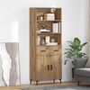 vidaXL Highboard z szufladą Dąb rzemieślniczy 69,5 x 34 x 180 cm