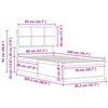 vidaXL Ramka ł&oacute;żka z tapicerowanym wezgłowiem Ciemnoszary 80 x 200 cm