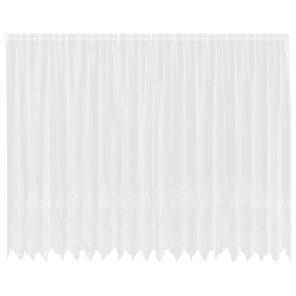 vidaXL Firanka Koronkowa z zasłonami Biały 220 x 500 cm Poliester