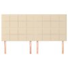 vidaXL Zagł&oacute;wek kremowy 200x5x118/128 cm tkanina