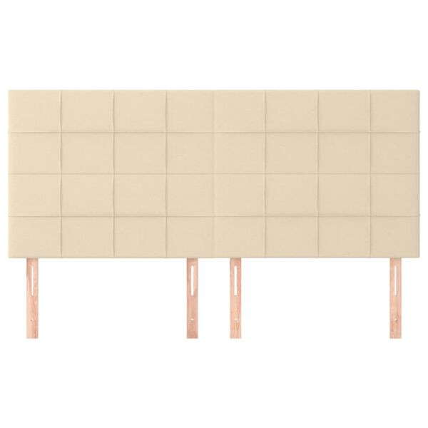 vidaXL Zagł&oacute;wek kremowy 200x5x118/128 cm tkanina