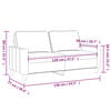 vidaXL Sofa 2-osobowa, winna czerwień, 120 cm, tapicerowana tkaniną