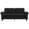 vidaXL Sofa 2-osobowa, czarna, 140 cm, tapicerowana aksamitem