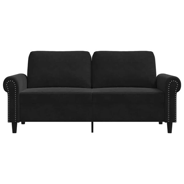 vidaXL Sofa 2-osobowa, czarna, 140 cm, tapicerowana aksamitem
