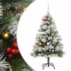vidaXL Sztuczna choinka Zielono-biały 150 cm PVC, Metal i Plastik