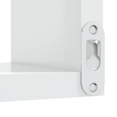 vidaXL Narożna półka ścienna, biała z połyskiem, 40x40x50 cm, płyta