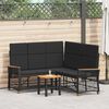 vidaXL Zestaw sof ogrodowych Czarny 164 x 164 x 112 cm polirattan