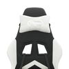 vidaXL Obrotowy fotel gamingowy, czarno-biały, sztuczna sk&oacute;ra