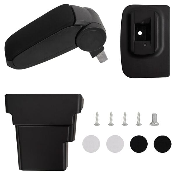 vidaXL Podłokietnik samochodowy, czarny, 17x32x(37-53) cm, ABS