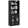 vidaXL Highboard 2 pcs Czarny Dąb Materiał drewnopochodny