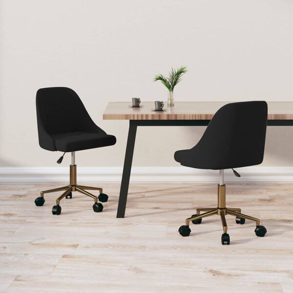 vidaXL Obrotowe krzesła stołowe, 2 szt., czarne, aksamitne