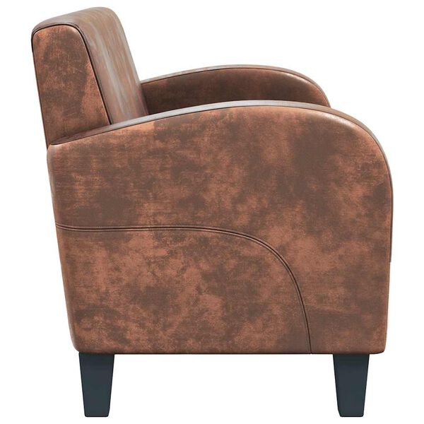 vidaXL Sofa 2-osobowa ze sztucznej skóry zamszowej, brązowa