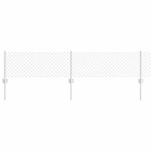 vidaXL Ogrodzenie z słupkiem Srebrny 0,4 x 10 m Stal