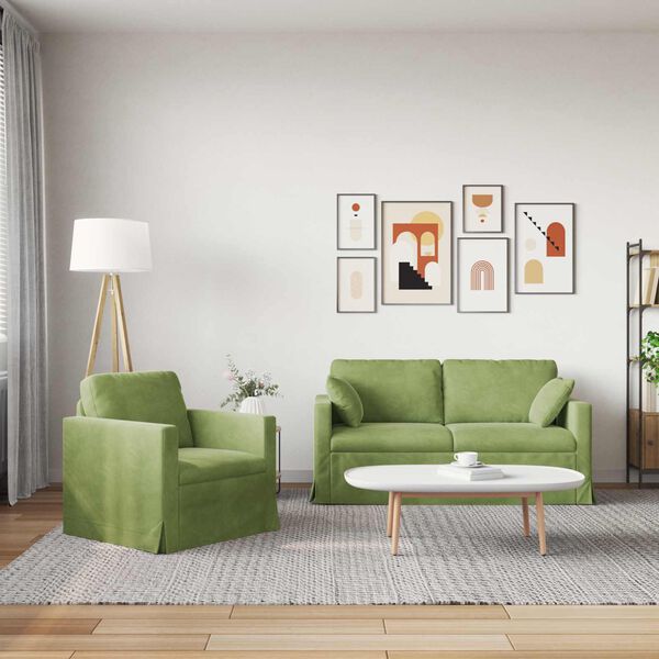 vidaXL Sofa 2 pcs Jasnozielony