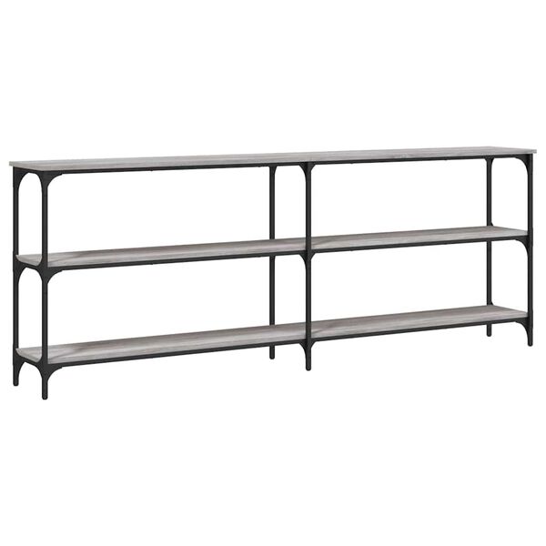 vidaXL Stolik konsolowy, szary dąb sonoma, 200x29x75 cm