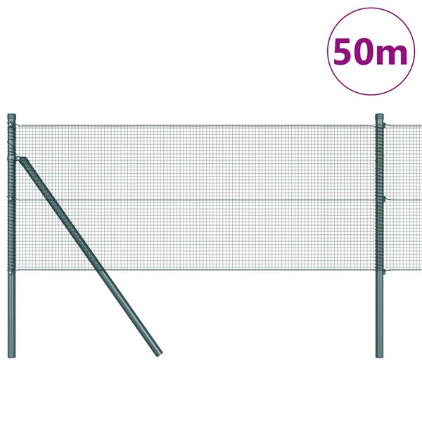 vidaXL Słupek ogrodzeniowy. Zielony 50 x 0,6 m (siatka 12 x 12 mm)