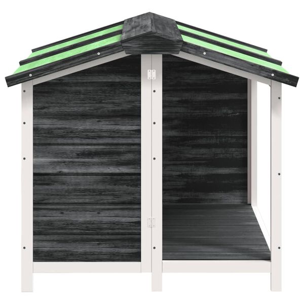 vidaXL Buda dla psa, szara, 96x87x80,5 cm, drewno sosnowe