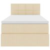 vidaXL Ł&oacute;żko z miejscem na przechowywanie i LED Kremowy 90 x 200 cm